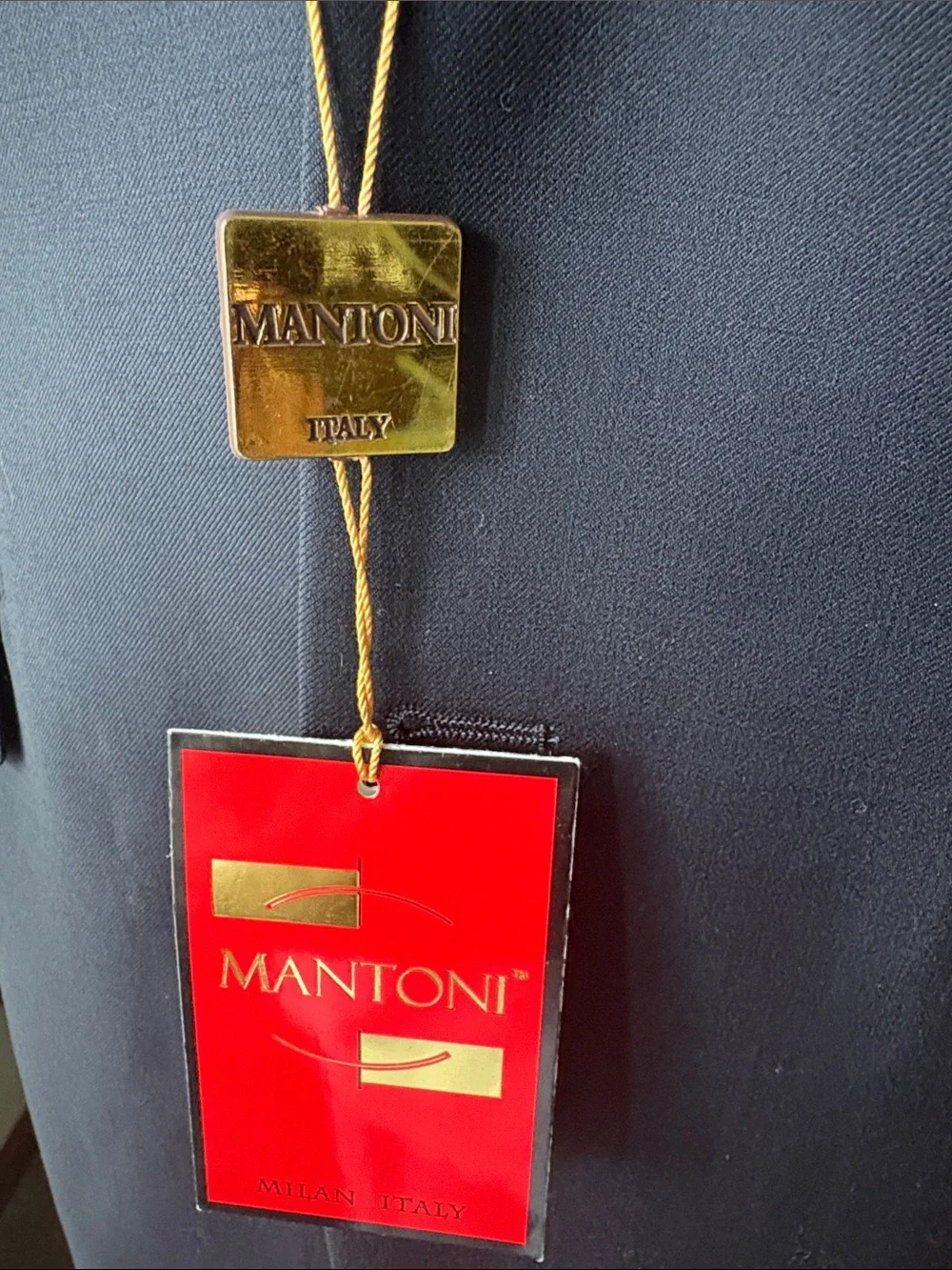 Men's Classic Wool Navy Single-Button Sport Coat by MANTONI